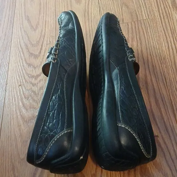 Martin Dingman Horsebit Black Driving Slip on Loafers Shoes Sz 9W  EUC