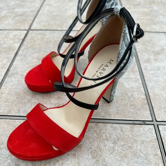 MARVIN K  Italian Ankle Strap Sexy Ladies Shoes