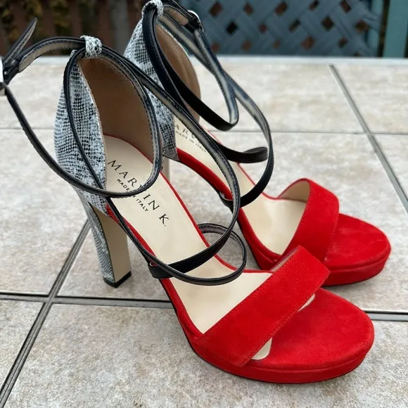 MARVIN K  Italian Ankle Strap Sexy Ladies Shoes