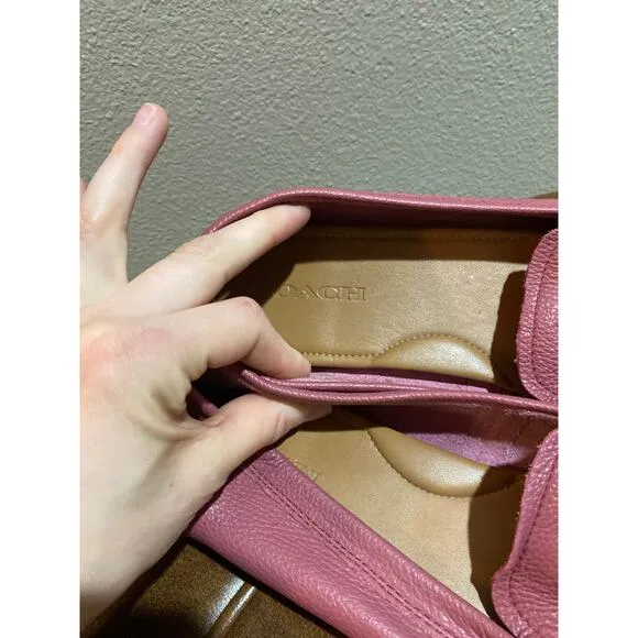 Mauve Pink Coach Mary Lock Up Loafers 10B