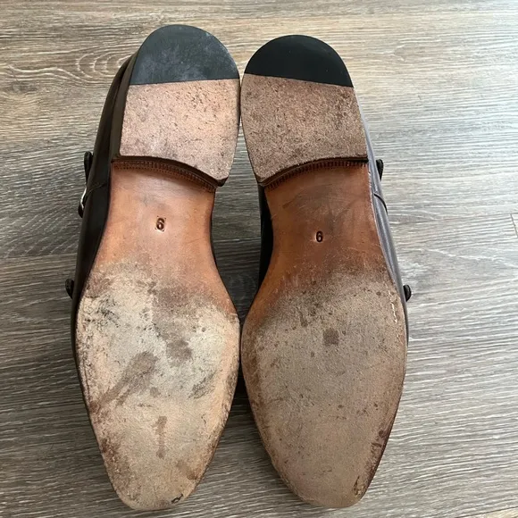 Meermin Men's Double Monk Strap Leather Shoes