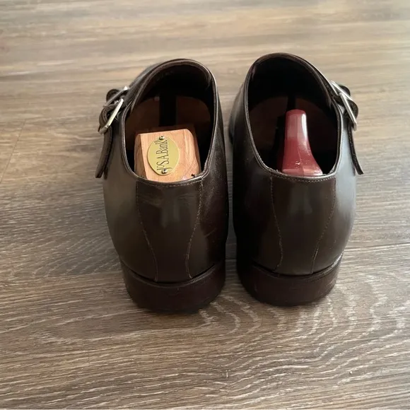 Meermin Men's Double Monk Strap Leather Shoes