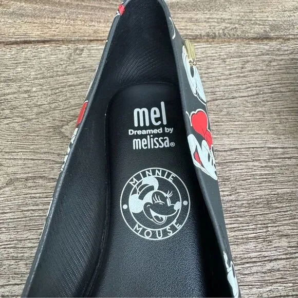 Mel Dreamed by Melissa Disney Ultragirl Mickey &amp; Minnie Mouse Flats Black Red 12
