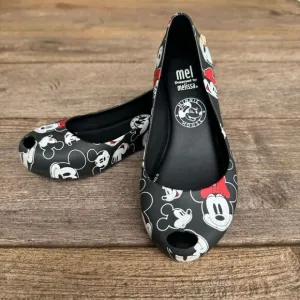 Mel Dreamed by Melissa Disney Ultragirl Mickey &amp; Minnie Mouse Flats Black Red 12