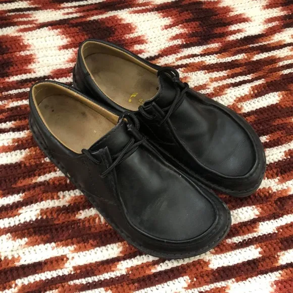 Men Black Birkenstock Pasedena Leather Loafers Oxfords Shoes/US 10/EUR 43/UK 9