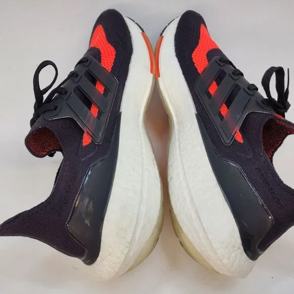 Mens 11.5 Adidas UltraBoost 21 Running Shoes Carbon-Core Black-Solar Red FZ2559