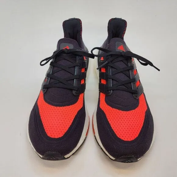 Mens 11.5 Adidas UltraBoost 21 Running Shoes Carbon-Core Black-Solar Red FZ2559