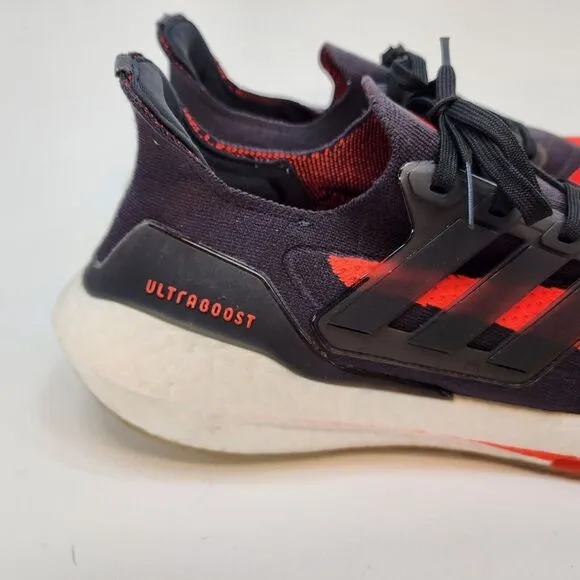 Mens 11.5 Adidas UltraBoost 21 Running Shoes Carbon-Core Black-Solar Red FZ2559