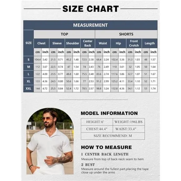 Men's 2 Piece Short Set Summer Outfits Short Sleeve Polo Shirt and Short Set