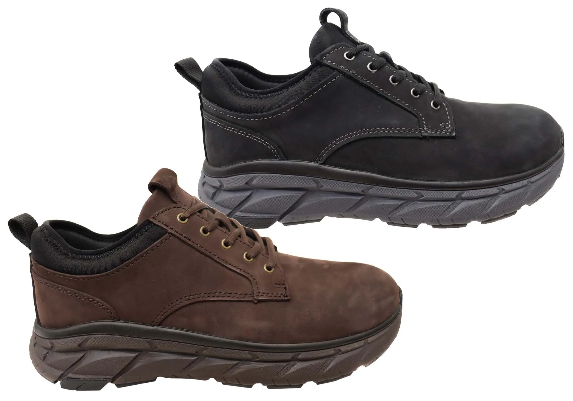 Mens Align Protech Verdell Leather Wide Fit Arch Support Sneakers