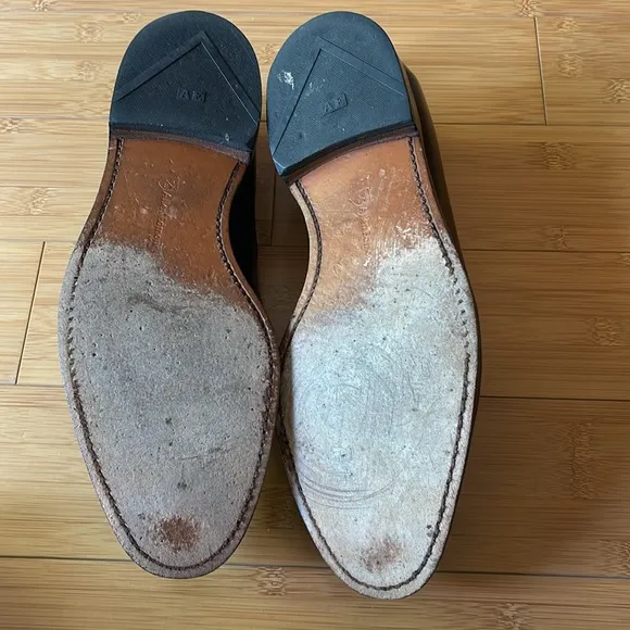 MENS ALLEN EDMONDS GRAYSON BLACK LEATHER TASSEL LOAFERS DRESS SHOES SZ 10.5