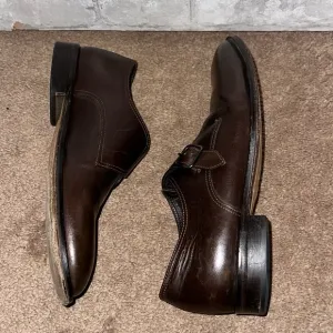 Men's Allen edmonds monk strap leather shoes sz 9