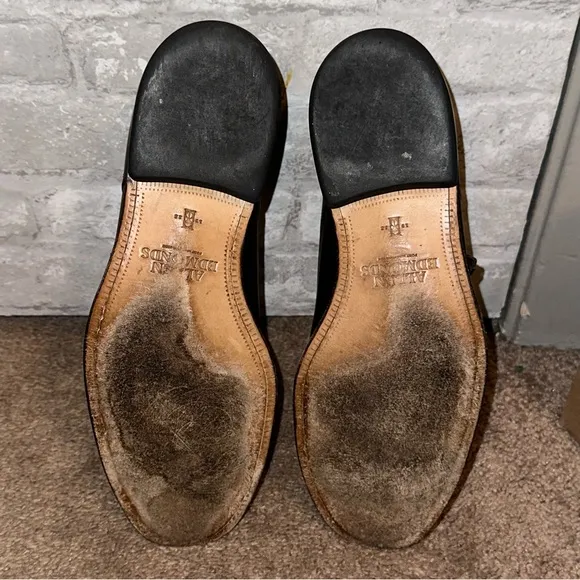 Men's Allen edmonds monk strap leather shoes sz 9