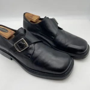 Men's Bachrach‎ Black Leather Monk Strap Dress Shoes Size 10.5 Italy
