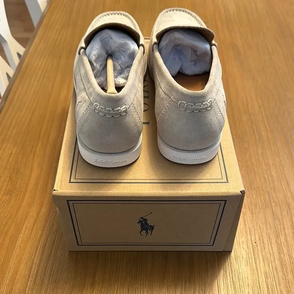 Men's Beige Suede Loafers