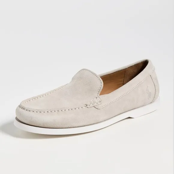 Men's Beige Suede Loafers