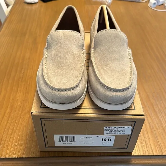 Men's Beige Suede Loafers