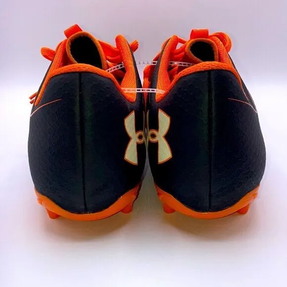 Mens Black &amp; Orange Under Armour Nitro Football Cleats Shoes Sports Size 16