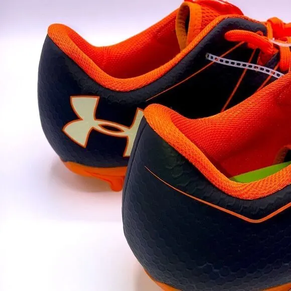 Mens Black &amp; Orange Under Armour Nitro Football Cleats Shoes Sports Size 16