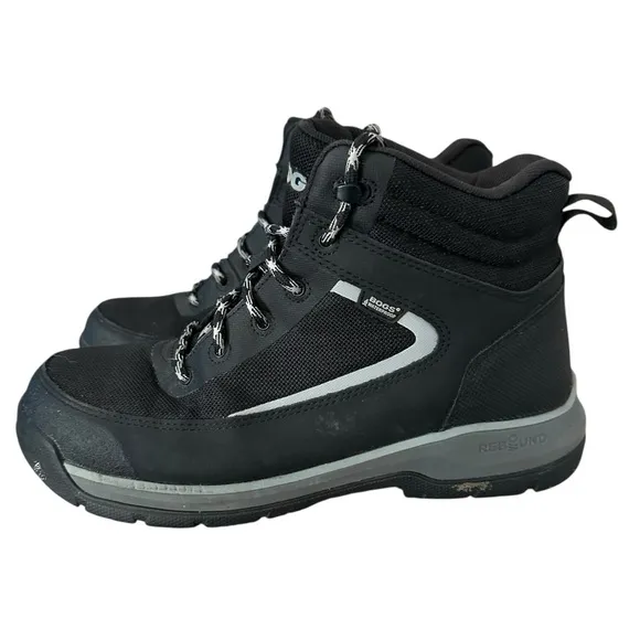 Men’s Bogs Shale Mid Composite Toe Waterproof Work Boots Black / Gray, Size 10.