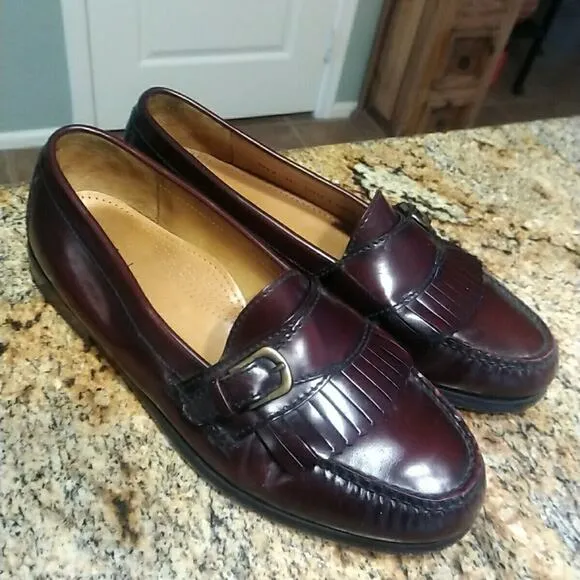 Men’s Cole Haan Size 8.5 D Monk Strap Loafer Burgundy 03516 Pinch Buckle Shoes