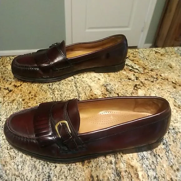 Men’s Cole Haan Size 8.5 D Monk Strap Loafer Burgundy 03516 Pinch Buckle Shoes
