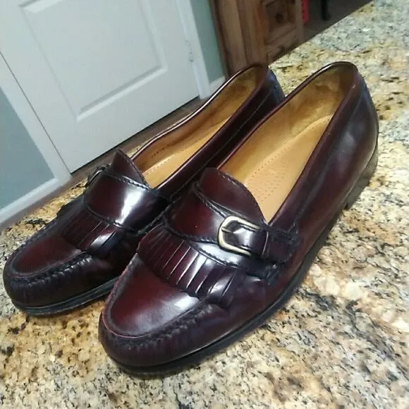 Men’s Cole Haan Size 8.5 D Monk Strap Loafer Burgundy 03516 Pinch Buckle Shoes