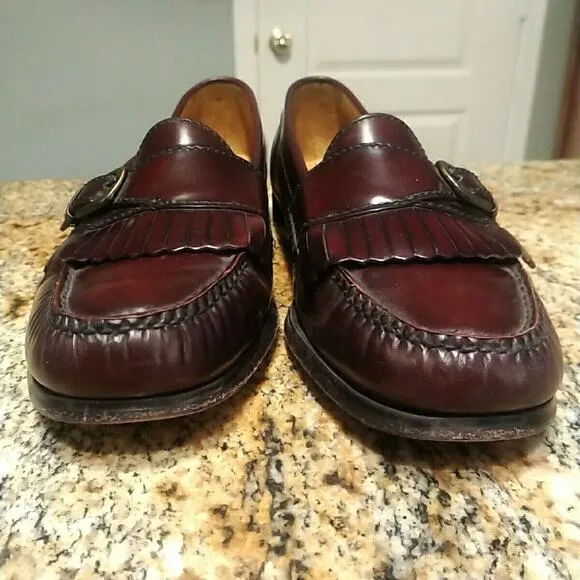 Men’s Cole Haan Size 8.5 D Monk Strap Loafer Burgundy 03516 Pinch Buckle Shoes