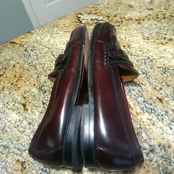 Men’s Cole Haan Size 8.5 D Monk Strap Loafer Burgundy 03516 Pinch Buckle Shoes