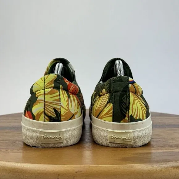 Mens‎ Diamond Supply Co. Boo Johnson Aloha Floral Green Sneakers Shoes Size 10 D
