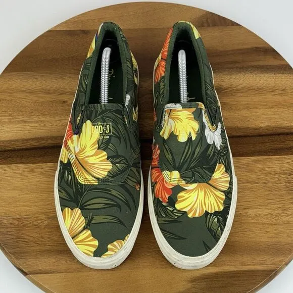 Mens‎ Diamond Supply Co. Boo Johnson Aloha Floral Green Sneakers Shoes Size 10 D