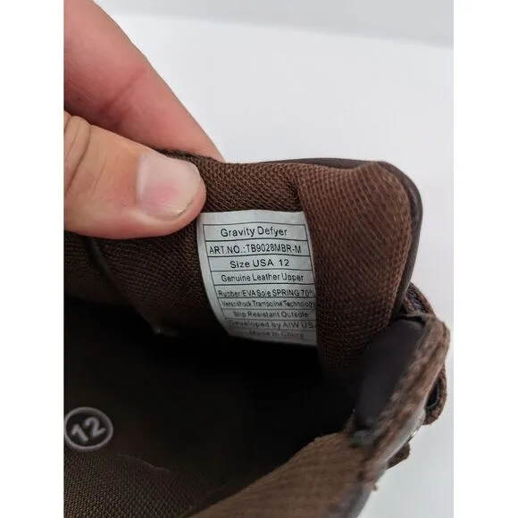 Men's Gedfy Gravity Defyer Brown Leather Hook Strap Comfort Shoes,12 VersoShock
