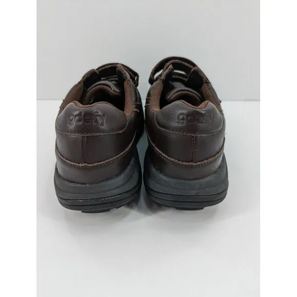 Men's Gedfy Gravity Defyer Brown Leather Hook Strap Comfort Shoes,12 VersoShock