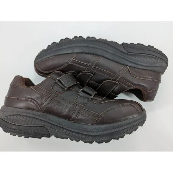 Men's Gedfy Gravity Defyer Brown Leather Hook Strap Comfort Shoes,12 VersoShock