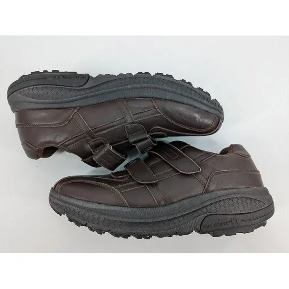 Men's Gedfy Gravity Defyer Brown Leather Hook Strap Comfort Shoes,12 VersoShock