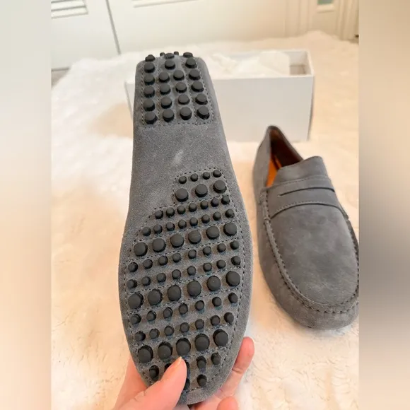 Men's Gray Suede Loafers NWT 8