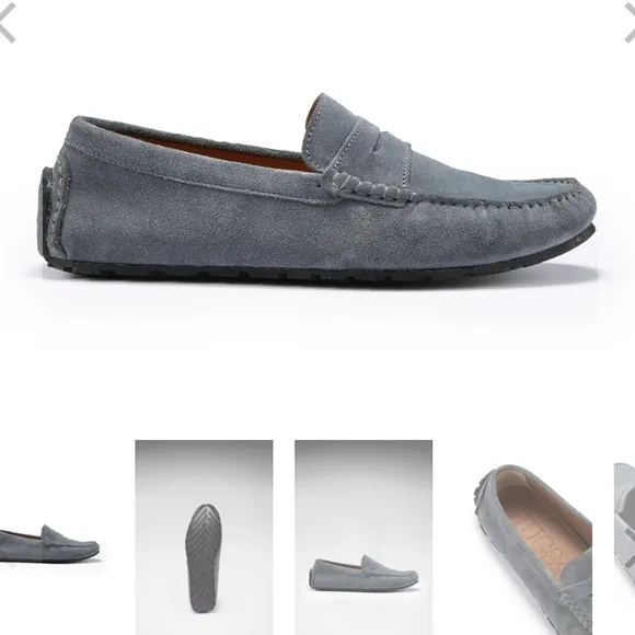 Men's Gray Suede Loafers NWT 8