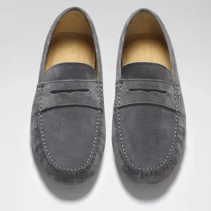 Men's Gray Suede Loafers NWT 8