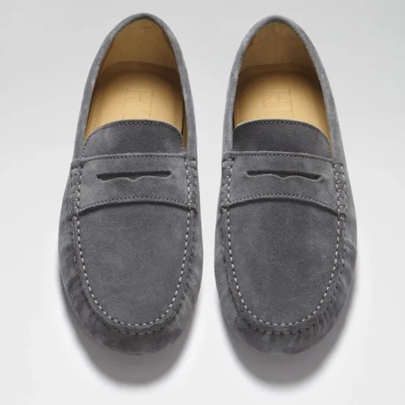 Men's Gray Suede Loafers NWT 8