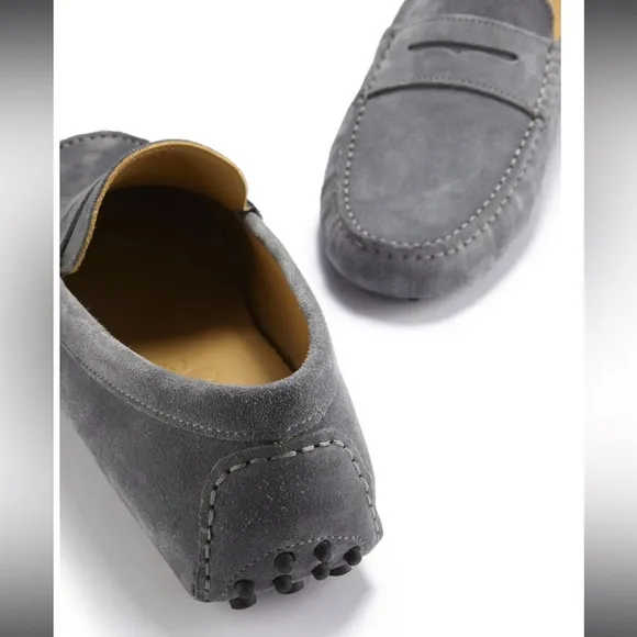 Men's Gray Suede Loafers NWT 8