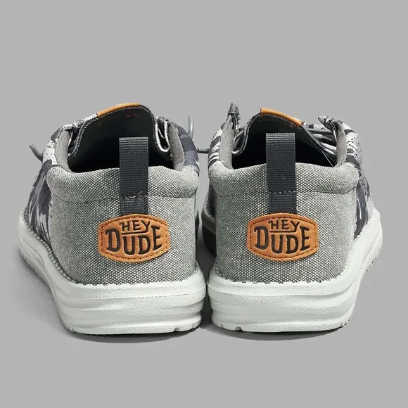 Men's Hey Dude Wally Funk Hunt Camo Men's Casual Grey Shoes Size 10 New With Box