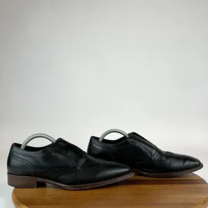 Mens Johnston &amp; Murphy Cormac Black Italy Slip On Wingtip Dress Shoes Size 8.5 M