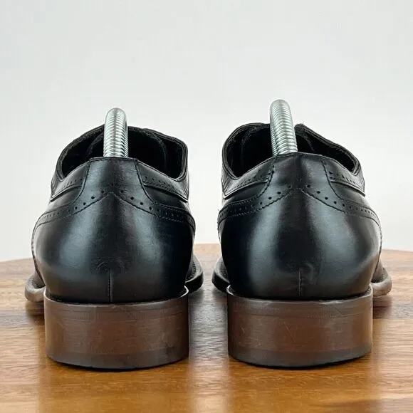 Mens Johnston &amp; Murphy Cormac Black Italy Slip On Wingtip Dress Shoes Size 8.5 M