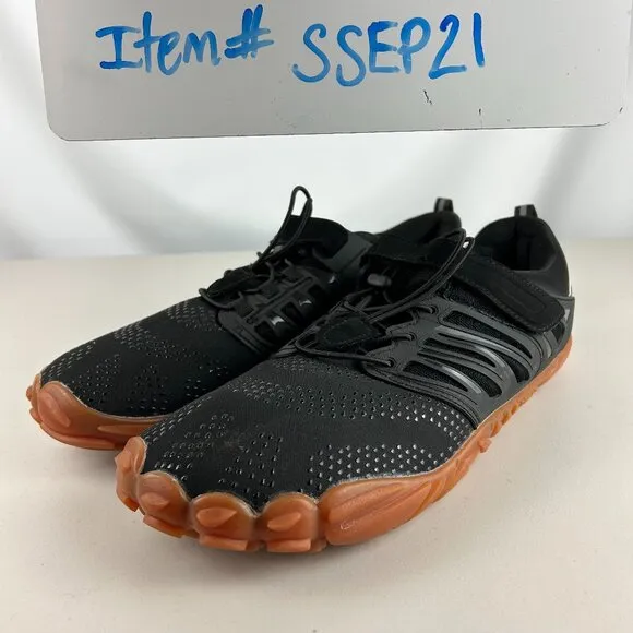Men's Joomra Sports Black Slip On Rubber Sole Hiking Trail Running Shoe Sz: 46