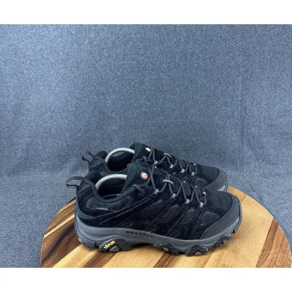 Mens Merrell Moab 3 Waterproof Hiking Shoes Black Leather/Mesh J036551 Size 11