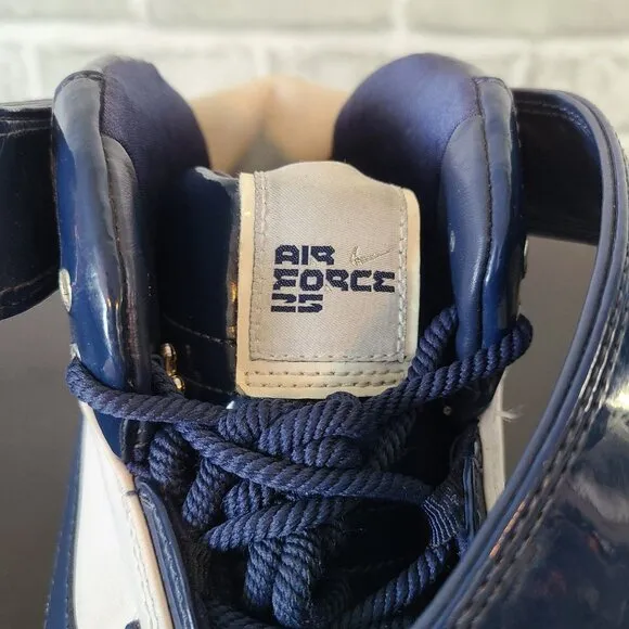 Mens Nike Air Force 25 White Blue Sz 17 Shoes 315015-142