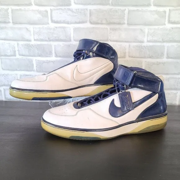 Mens Nike Air Force 25 White Blue Sz 17 Shoes 315015-142