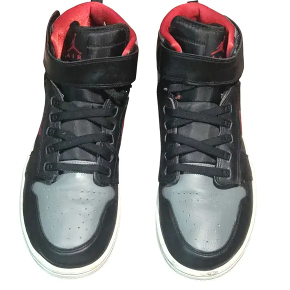 Men's Nike Air Jordan 1 Mid SE Black Red Gray Size 12 Sneakers Shoes