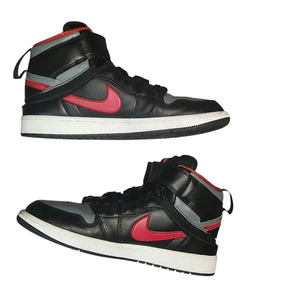 Men's Nike Air Jordan 1 Mid SE Black Red Gray Size 12 Sneakers Shoes