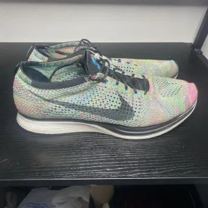 Mens Nike Flyknit Racer Running Shoes Multicolor 526628-304 Size 13